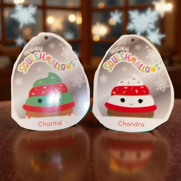 2 Holiday Squishmallows Chandra & Chantel Cupcakes 8” Tags Included - Picture 2 of 3